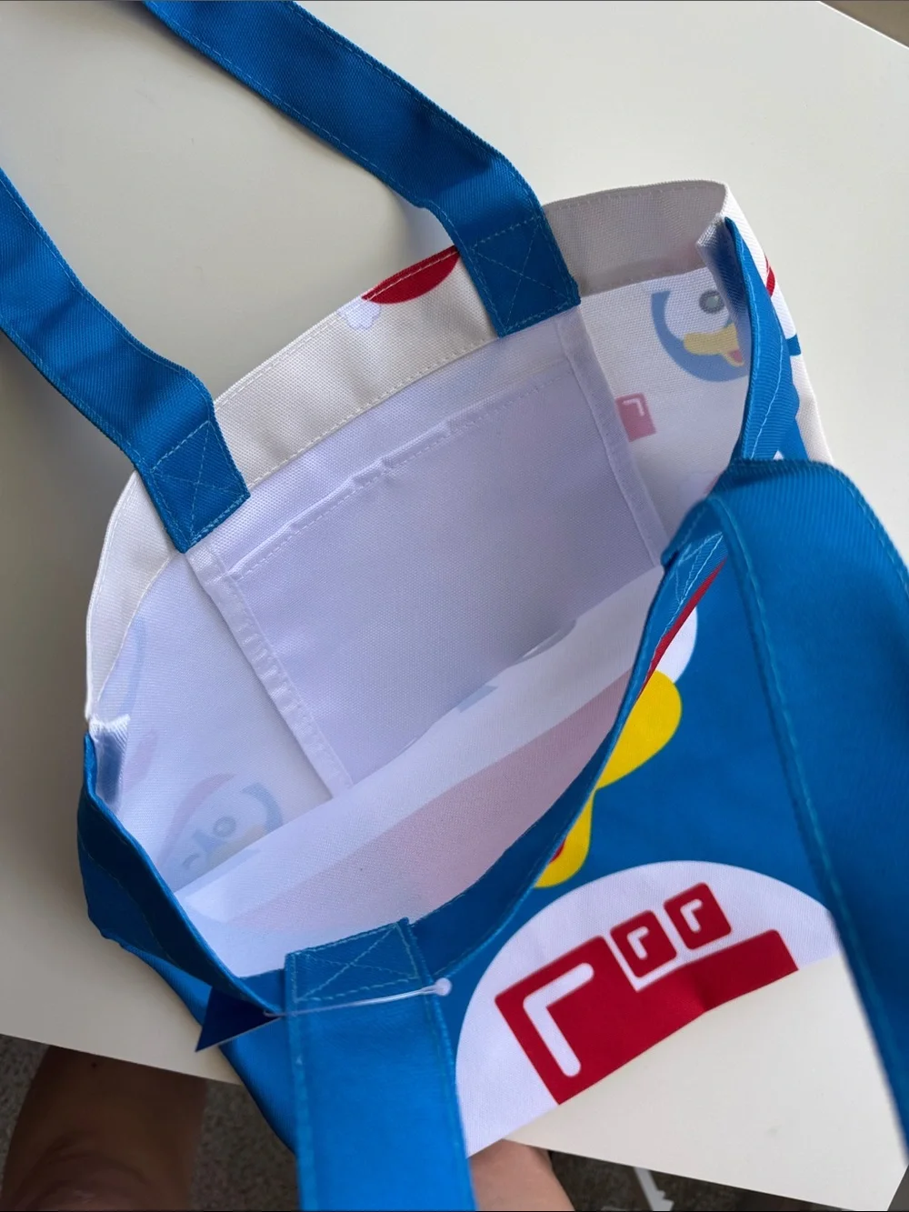 Japan icon store - Don Quijote Penguin Tote Bag in Blue, White, Yellow